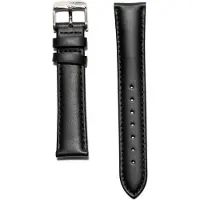 KRAEK Zwart Zilver - Leren bandje - Horlogebandje met quick release - 16 mm bandje - Easy click