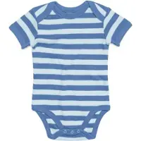 Babybugz Baby romper gestreept blauw maat 0-3 mnd Short Sleeve Bodysuit
