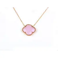 Sophie model Fiori kleine klaver ketting in zilver roze verguld lichtroze klaver