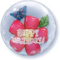 Qualatex Happy Birthday Flowers Bubbles Ballon 61cm