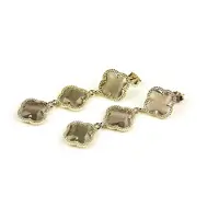 Sophie model 3 Fiori oorringen in zilver 3 klavers grijze stenen