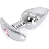Kiotos - Aluminium buttplug Met Handvat En Sierkristal - Roze