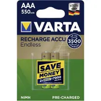 Varta Recharge AAA Micro Akku Endless Ni-MH 1,2V 550mAh 2er Blister