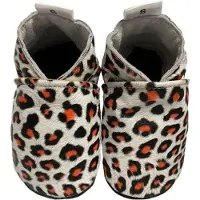 Babysteps leren babyslofjes met panterprint Wit Jongens/Meisjes Leer Panterprint - maat 18/19