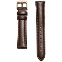KRAEK Bruin Rosé Goud - leren bandje - horlogebandje met quick release - 16 mm bandje - Easy click