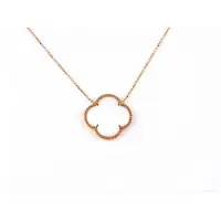Sophie model Fiori kleine klaver ketting in zilver roze verguld wit
