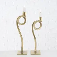 Boltze Kandelaar - 2 set - 39cm - 44cm - Aluminium - Krul - Goud