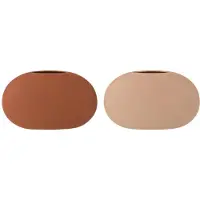 J-Line Set Vaas Hoog Dun Keramiek Terracotta Bruin A/2