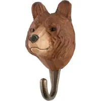 Wildlife Garden Met De Hand Gesneden Haak Beer - Haken en hangers Hout - WG506