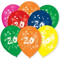 Amscan Ballonnen "20" Multicolor 25 Cm 8 Stuks