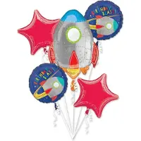 Amscan folieballonnenboeket ruimteschip 5 stuks