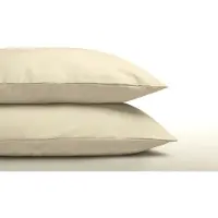 Dreamhouse Set van 2 effen beige / crème-kleurige kussenslopen (kussensloop ecru off-white) KATOEN voor standaard hoofdkussen van 60 x 70 cm (rustig uni / effen beddengoed slaapkamer)