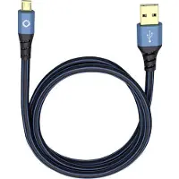 OEHLBACH USB-kabel USB 2.0 USB-A stekker, USB-micro-B stekker 5.00 m Blauw Vergulde steekcontacten 9334