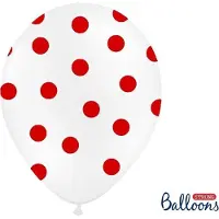 Party-Decoration Ballonnen wit met dots 50 stuks