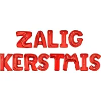 Funny fashion Folie ballonset rood met letters ZALIG KERTMIS 41 cm