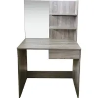 Vdd - Kaptafel opmaaktafel - Toilettafel - Met spiegel - 80 x 50 x 141 cm - Bruin