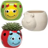 Baker Ross Keramische bloempotten in de vorm van een lieveheersbeestje – Een creatief knutsel- en decoratieproduct voor kinderen (4 stuks per verpakking)