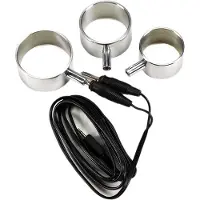 Rimba Electro Sex Aluminium Cock ringen, uni-polair, 3 st.