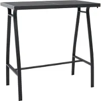 vidaXL Tuinbartafel 110x60x110 cm gehard glas zwart