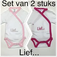 Petit villain Baby Rompertje - Lief.. - set van 2 stuks - Maat 56/62