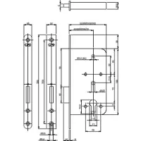 Assa Abloy 2455 Kastslot | DM60mm | PC | voorplaat RVS 20x235mm afgerond | DR 1+2+3+4 - 7962026