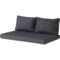 Madison - Loungekussen - Tuinkussen - Palletkussen - Rugkussen - 3-delig - 120 x 80cm - Panama Grijs
