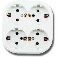 BES LED Wandcontactdoos - Aigi Kuta - Opbouw - 4-voudig - Randaarde - Wit