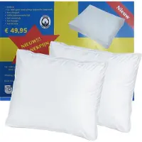 ISleep Hoofdkussen Gele Kruis SET van 2 Kussens | Boxmodel | 1000 gram Dreampearls | Perfecte Ondersteuning | Scandinavisch Slapen | 50x60x10 cm | Wit | 2 Stuks