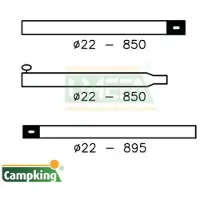 Campking Nokstok 180-220cm, 22mm staal