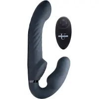 XR Brands Swirl Vibrerende Strapless Strap-On - Black