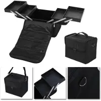 Vdd Beauty case make up visagie nagel koffer uitklapbaar zwart