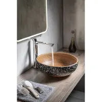 Sapho Priori keramische ronde waskom 40cm bruin/blauw
