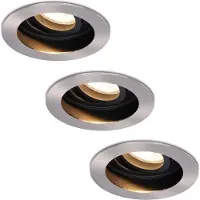 HOFTRONIC™ Set van 3 stuks Dimbare LED inbouwspot Mesa 5 Watt 2700K warm wit Kantelbaar
