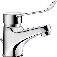 Delabie Wastafelmngkrn H.60 + trekplug en afvoer, hygiën. hendel, BEL
