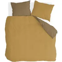 Byrklund Dekbedovertrek Side Way Geel Mosterd Katoen-200 x 200 / 220 cm | 2-Persoons
