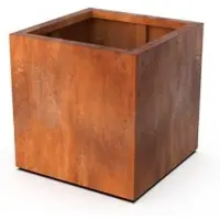 Geroba Plantenbak Quadra roestkleurig 50x50x50 cm