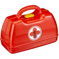 Klein Toys artsenkoffer - afgeronde hoeken - incl. speelgoedinstrumenten - 24x11x19 cm - rood