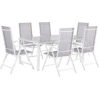 Beliani CATANIA - Tuinset voor 6 - Grijs - Aluminium