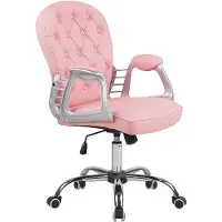 Beliani PRINCESS - Bureaustoel - Roze - Kunstleer