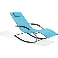 Beliani Carano - Tuinligstoel - Stof - blauw - 63x149x84