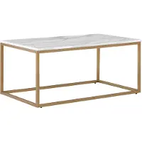 Beliani DELANO - Salontafel - Beige/Goud - MDF