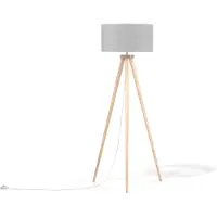 Beliani NITRA - Staande lamp - Grijs - Eikenhout