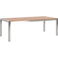 Beliani GROSSETO - Tuintafel - Lichte houtkleur - 100 x 220 cm - RVS
