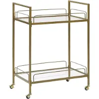 Beliani VENETA - Keukentrolley - Goud - Veiligheidsglas