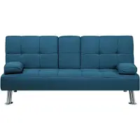 Beliani ROXEN - Slaapbank 3-zits - Blauw - Polyester