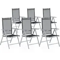 Beliani CATANIA - Tuinstoel set van 6 - Zwart - Polyester