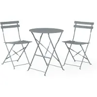 Beliani Fiori - Balkonset - RVS - grijs - 52x45.5x80