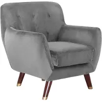 Beliani BODO - Fauteuil - Grijs - Fluweel