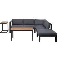 Beliani MESSINA - Loungeset-Zwart-Aluminium