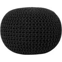 Beliani CONRAD - Poef - Zwart - 50 cm - Katoen